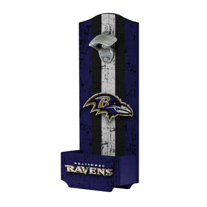 Baltimore Ravens NFL Wooden Bottle Cap Opener Sign