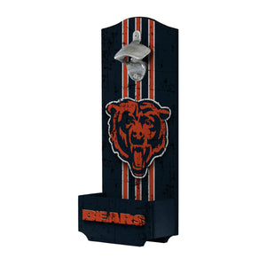 Chicago Bears NFL Wooden Bottle Cap Opener Sign