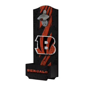 Cincinnati Bengals NFL Wooden Bottle Cap Opener Sign