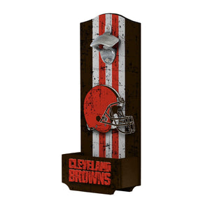Cleveland Browns NFL Wooden Bottle Cap Opener Sign