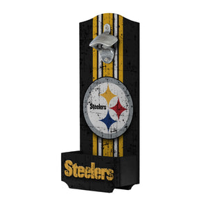 Pittsburgh Steelers NFL Wooden Bottle Cap Opener Sign