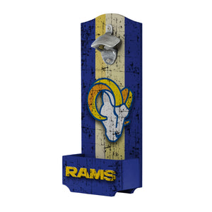 Los Angeles Rams NFL Wooden Bottle Cap Opener Sign
