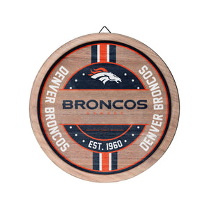 Denver Broncos NFL Wooden Barrel Sign