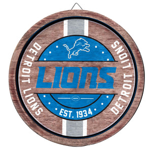 Detroit Lions NFL Wooden Barrel Sign