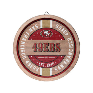 San Francisco 49ers NFL Wooden Barrel Sign
