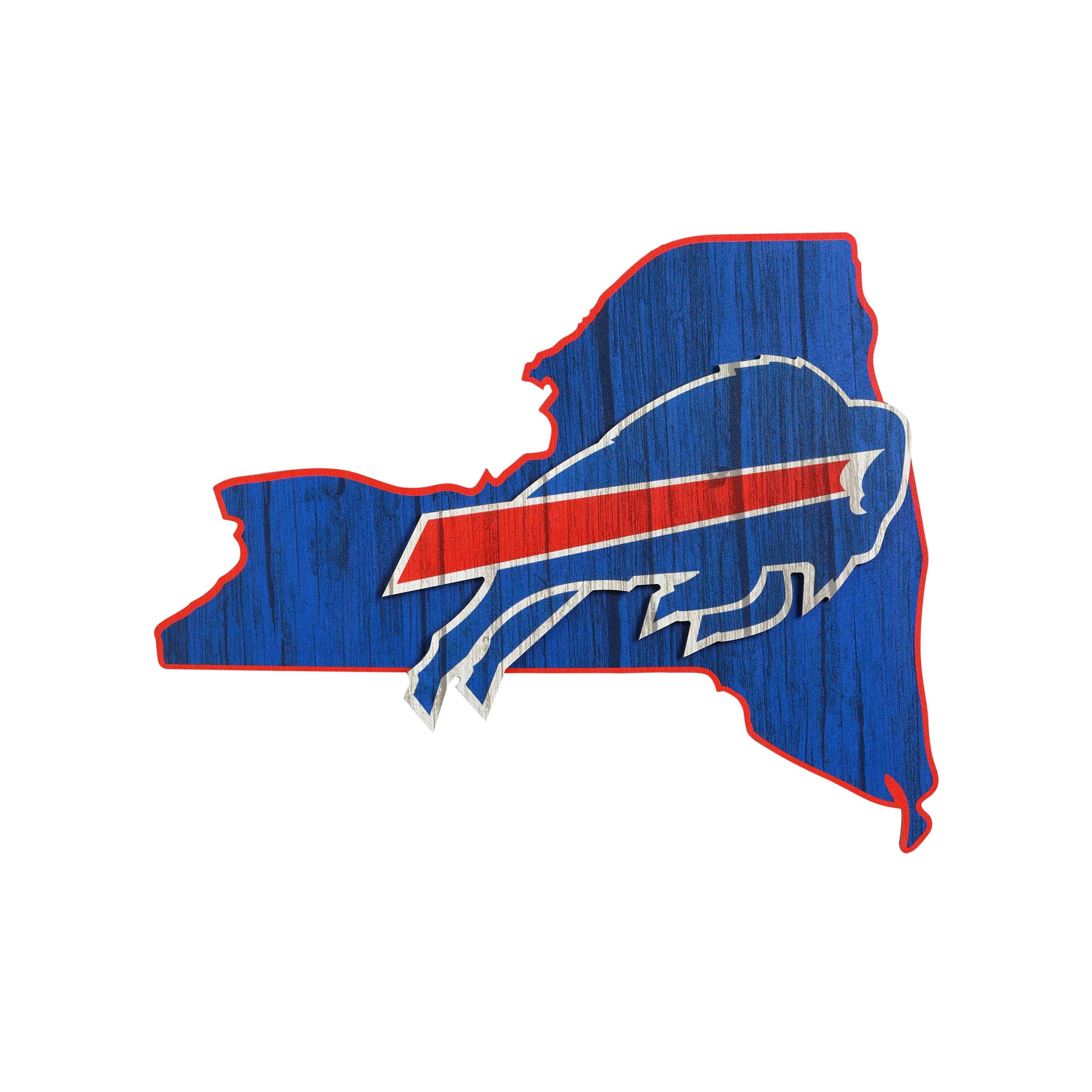 Buffalo Bills Sign Wood 12 Inch Round State Design 