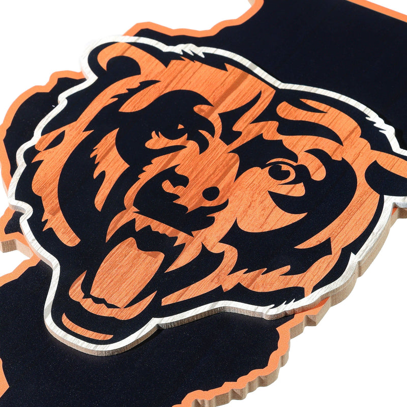 Chicago Bears NFL Wood State Sign