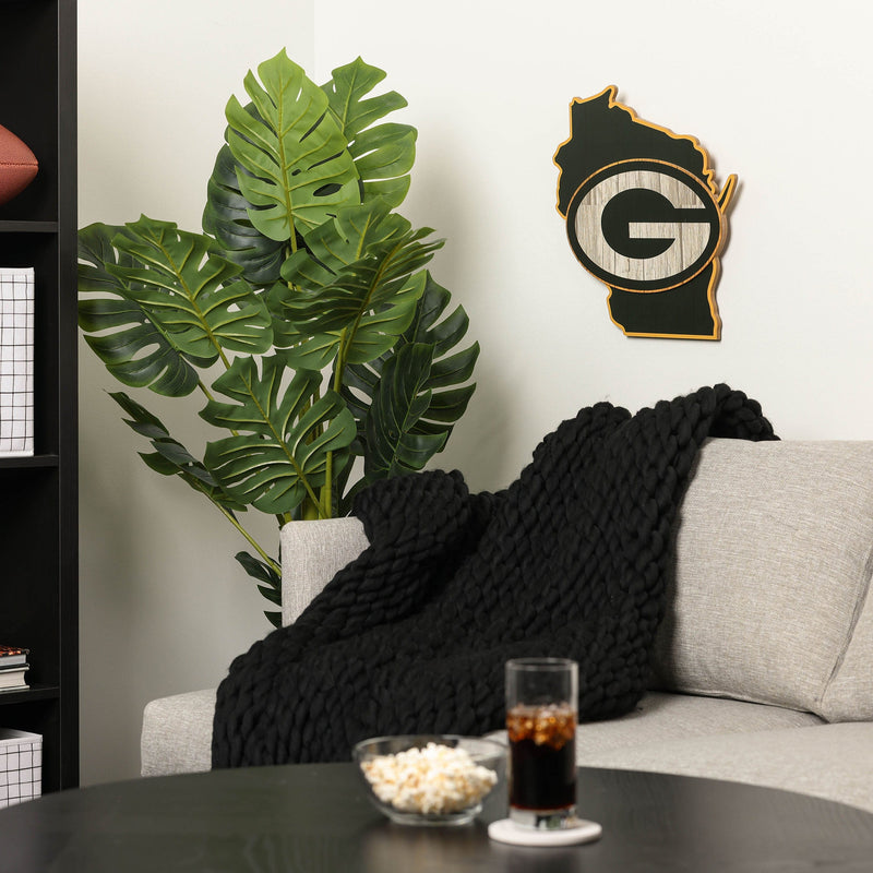 Green Bay Packers NFL Wood State Sign