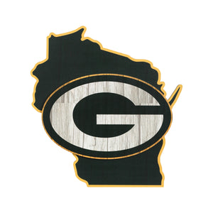 Green Bay Packers NFL Wood State Sign