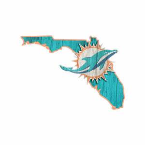 Miami Dolphins NFL Wood State Sign