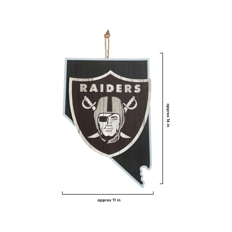 Las Vegas Raiders NFL Wood State Sign