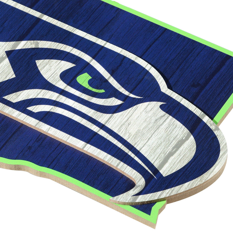 Seattle Seahawks Logo Premium 8 x 10 Solid Wood Easel Sign