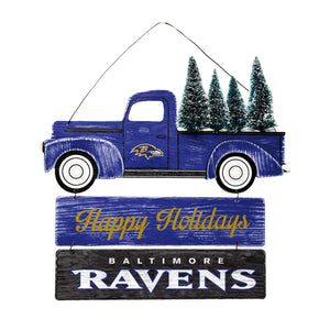 Baltimore Ravens NFL Wooden Truck With Tree Sign