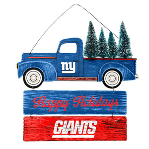 New York Giants NFL Wooden Truck With Tree Sign