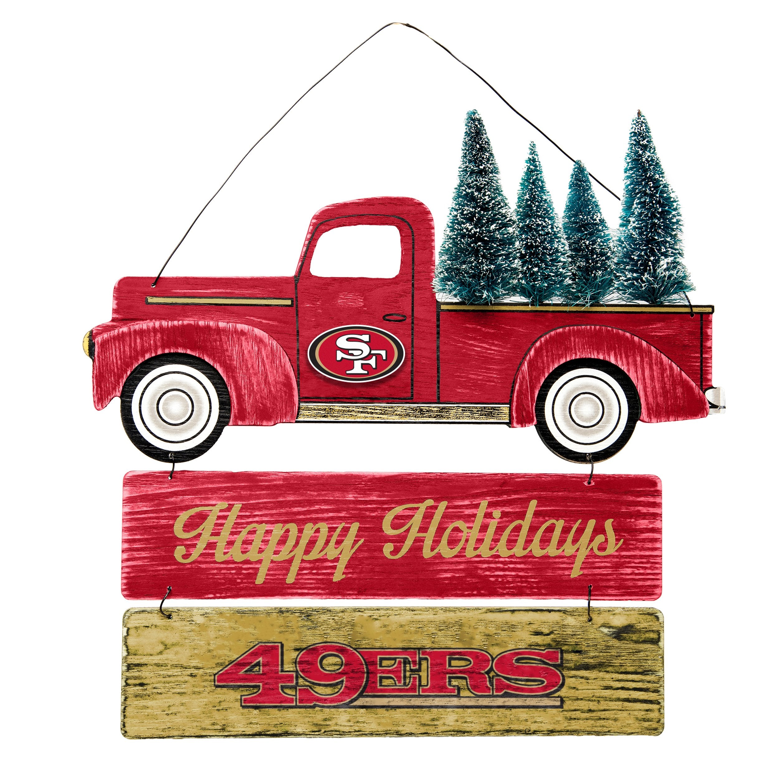 Lids San Francisco 49ers 18'' x 18'' Holiday Pickup Truck Décor