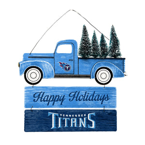 Tennessee Titans NFL Wooden Truck With Tree Sign