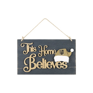 Vegas Golden Knights NHL This Home Believes Wall Sign