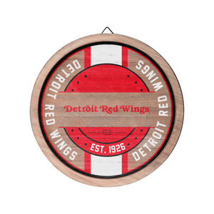 Detriot Red Wings NHL Wooden Barrel Sign