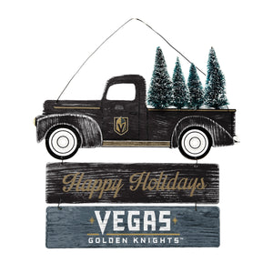 Vegas Golden Knights NHL Wooden Truck With Tree Sign
