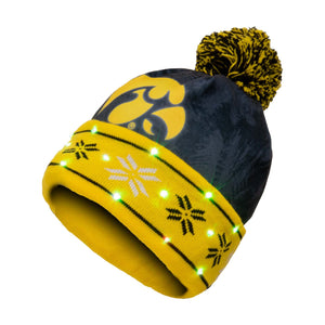 Iowa Hawkeyes NCAA Big Logo Light Up Printed Beanie