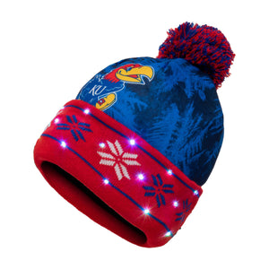Kansas Jayhawks NCAA Big Logo Light Up Printed Beanie
