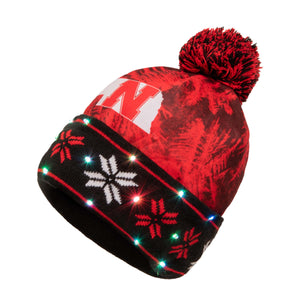 Nebraska Cornhuskers NCAA Big Logo Light Up Printed Beanie