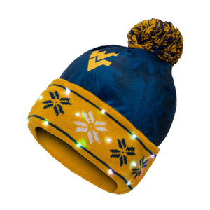 West Virginia Mountaineers NCAA Big Logo Light Up Printed Beanie