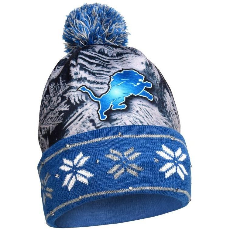 Detroit Lions NFL Big Logo Light Up Printed Beanie