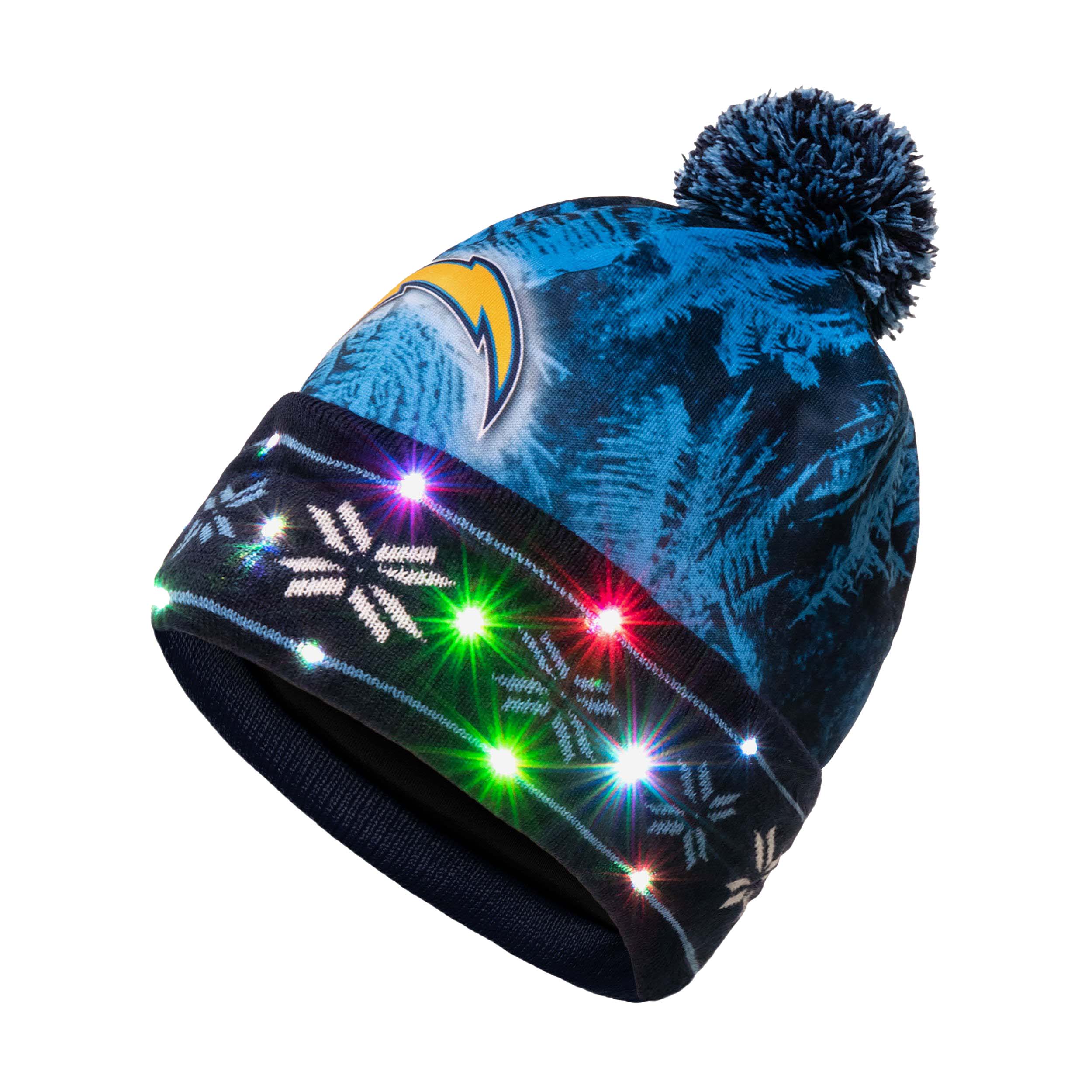 LA Chargers NFL Big Logo Light Up Printed Beanie