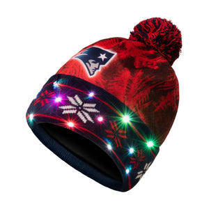 New England Patriots NFL Big Logo Light Up Printed Beanie