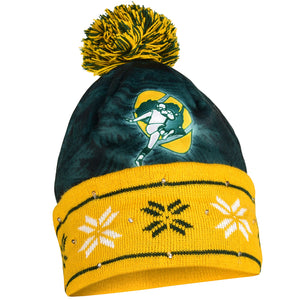 Green Bay Packers NFL Big Logo Light Up Printed Beanie - Retro