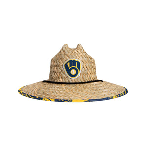 Milwaukee Brewers MLB Floral Straw Hat