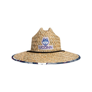 UConn Huskies NCAA Floral Straw Hat