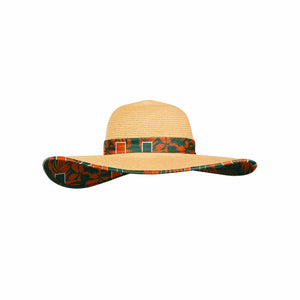 Miami Hurricanes NCAA Womens Floral Straw Hat