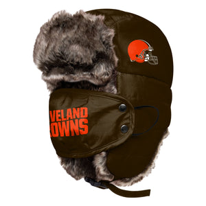 Cleveland Browns NFL Big Logo Trapper Hat With Face Cover
