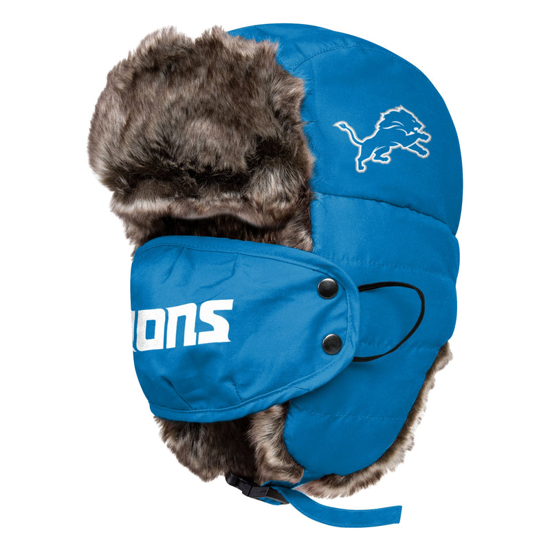 Detroit Lions NFL Big Logo Trapper Hat With Face Cover