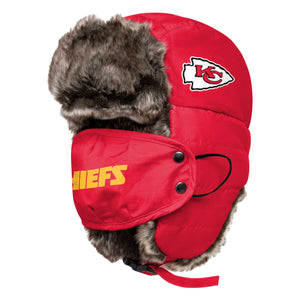 Kansas City Chiefs NFL Big Logo Trapper Hat With Face Cover
