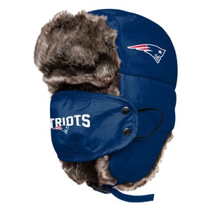 New England Patriots NFL Big Logo Trapper Hat With Face Cover
