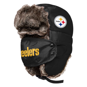 Pittsburgh Steelers NFL Big Logo Trapper Hat With Face Cover