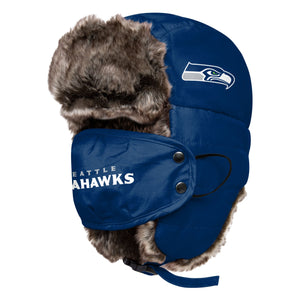 Seattle Seahawks NFL Big Logo Trapper Hat With Face Cover