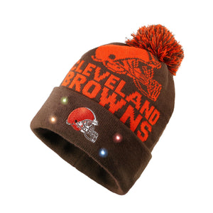 Cleveland Browns NFL Cropped Logo Light Up Knit Beanie