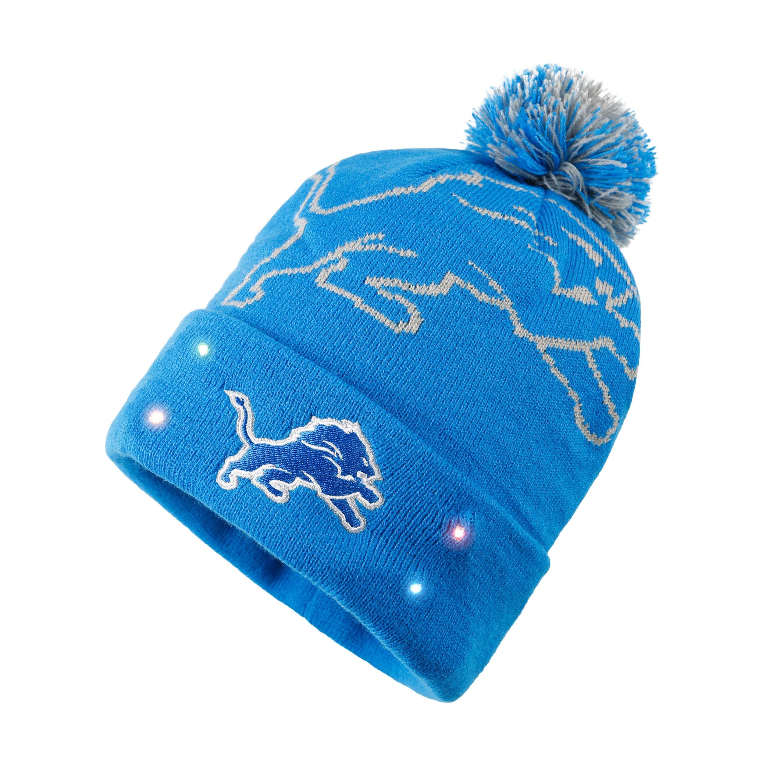 Detroit Lions NFL Big Logo Light Up Printed Beanie