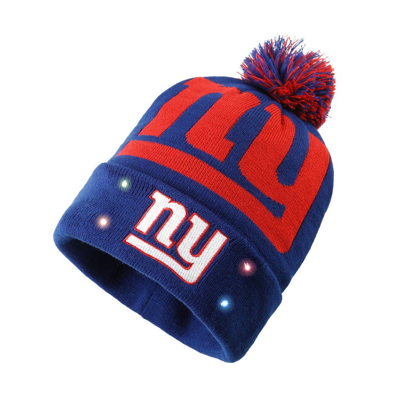 New York Giants NFL Big Logo Light Up Printed Beanie