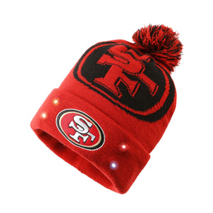San Francisco 49ers NFL Cropped Logo Light Up Knit Beanie