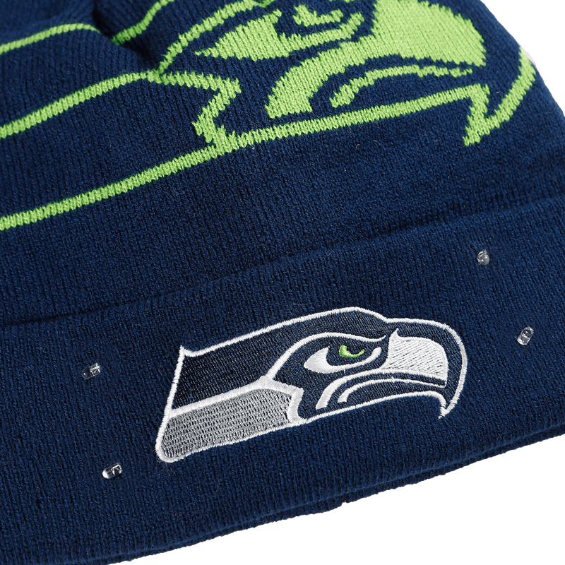 New Seattle Seahawks Light Em Up LED Beanie Knit Hat New W Tags