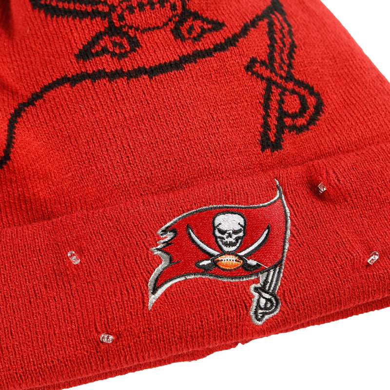 Tampa Bay Buccaneers NFL Cropped Logo Light Up Knit Beanie