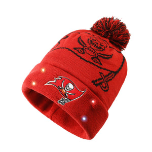 Tampa Bay Buccaneers NFL Cropped Logo Light Up Knit Beanie