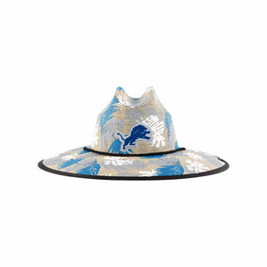 Detroit Lions NFL Floral Printed Straw Hat