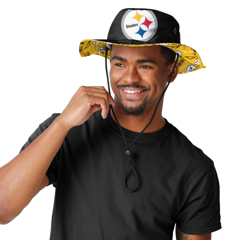 Pittsburgh Steelers NFL Cropped Big Logo Hybrid Boonie Hat