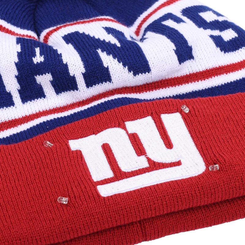 New York Giants NAME NFL LED Light Up Hat Winter Pom Beanie Stocking Knit  Cap